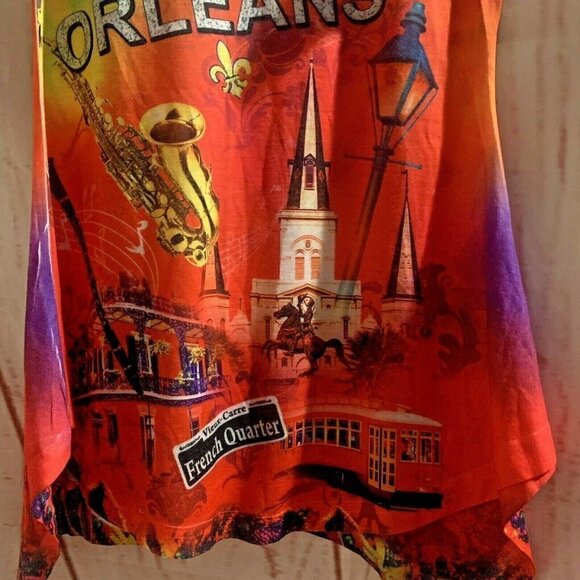 Maxi & Co Womens New Orleans French Quarter Sequin Shirt Size XS Multicolor Cap - Picture 8 of 10